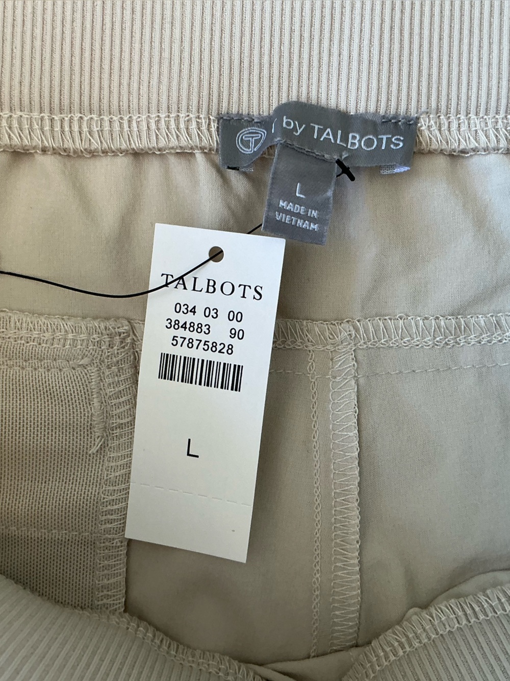 NWT Talbots T Large Wide Leg Ankle Pants Oat Travel Pull-On UPF 50 Stretch - Picture 5 of 10